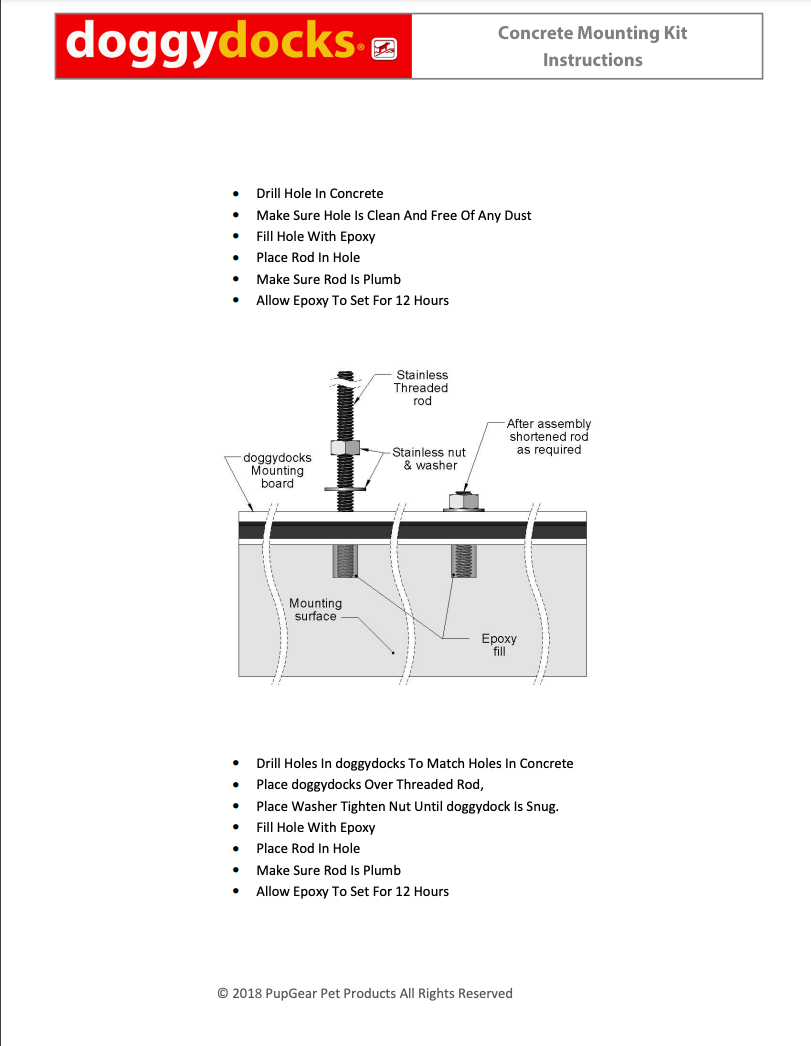 Concrete Mounting Kit Instructions
