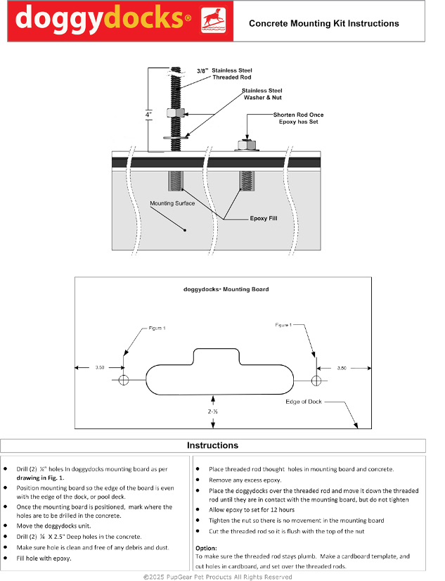 Concrete Mounting Kit Instructions