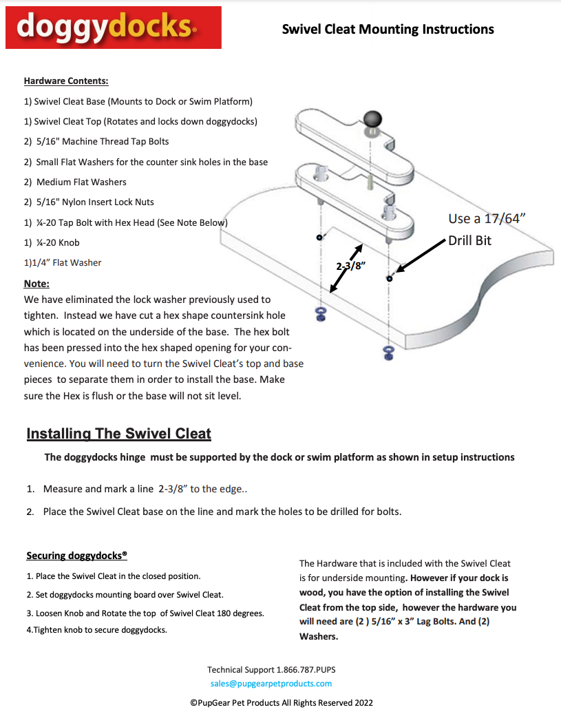 Swivel Cleat™ Assembly Instructions